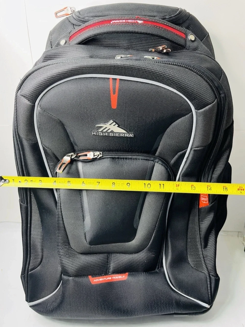 High Sierra Rolling Backpack Black Red Tech Spot Laptop Pocket Travel Adventure